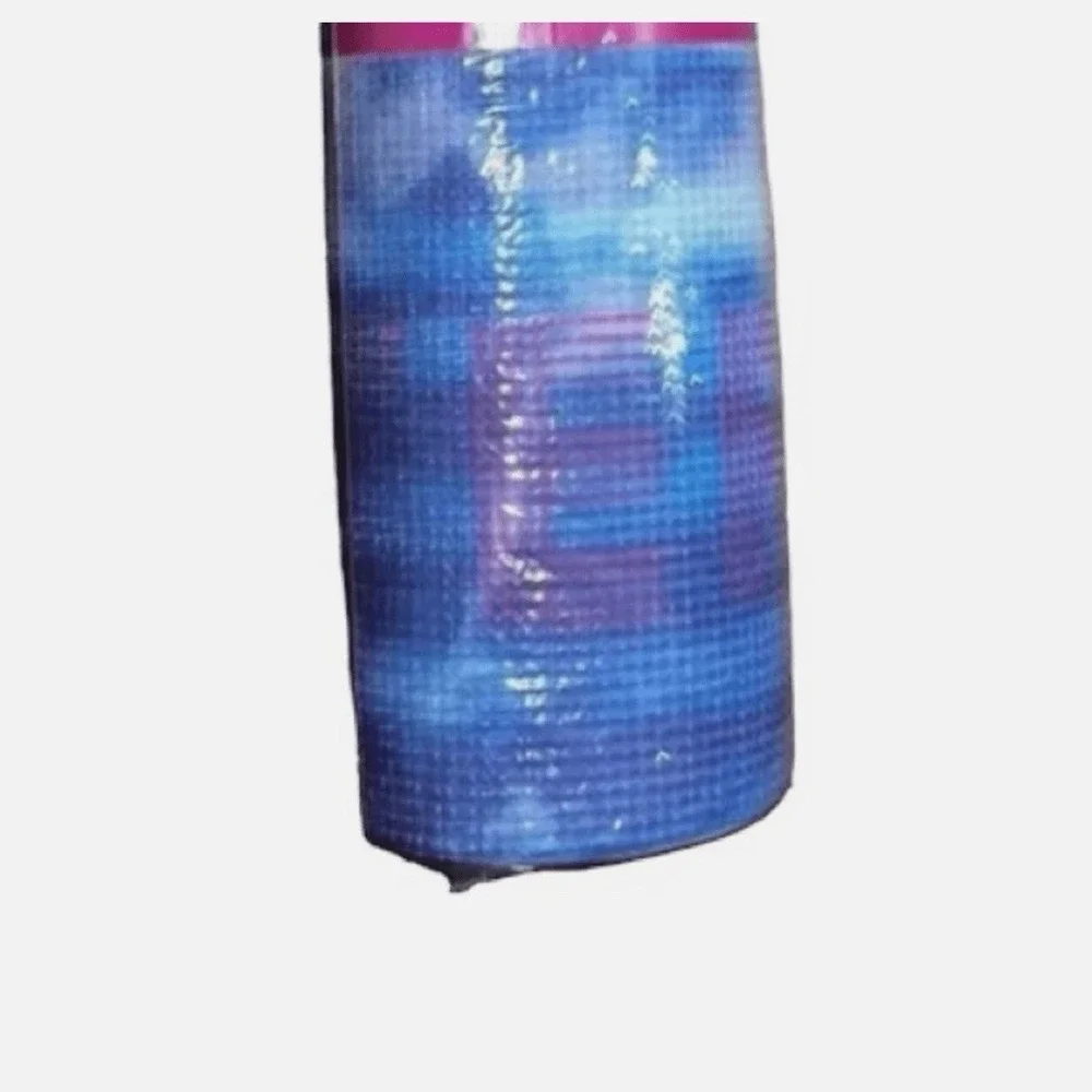 Terez Yoga Pilates‎ Mat Blue Tie Dye 5mm Thick Non Slip Multicolor 24
